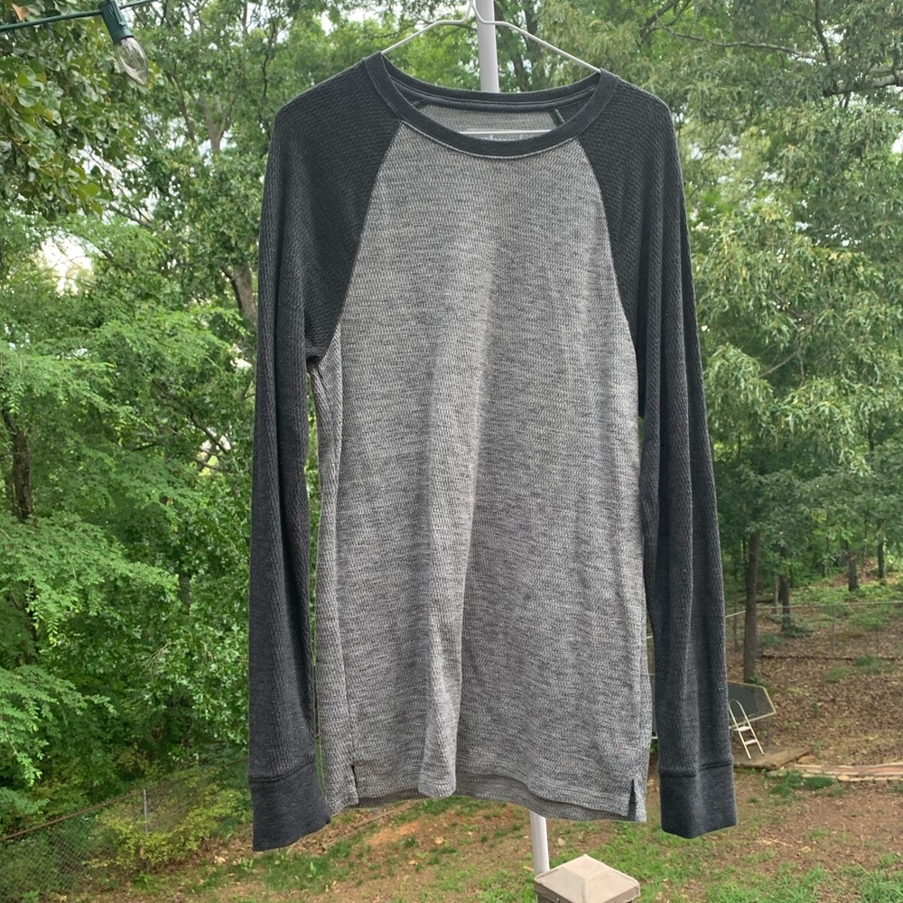 Gray and Black Long Sleeve Shirt
